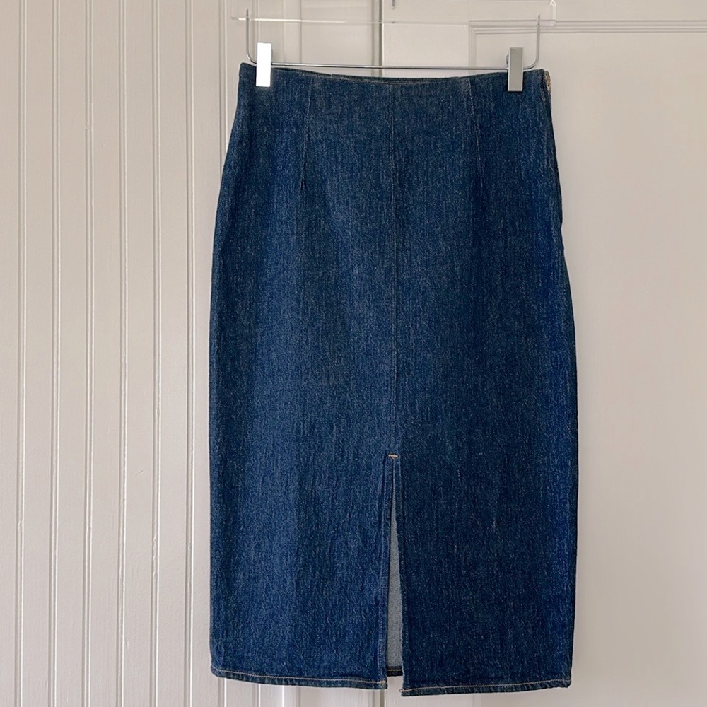J. Crew Denim Midi Skirt NWT